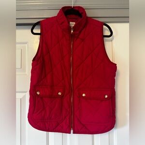 J. Crew Vibrant Fuchsia Quilted Vest